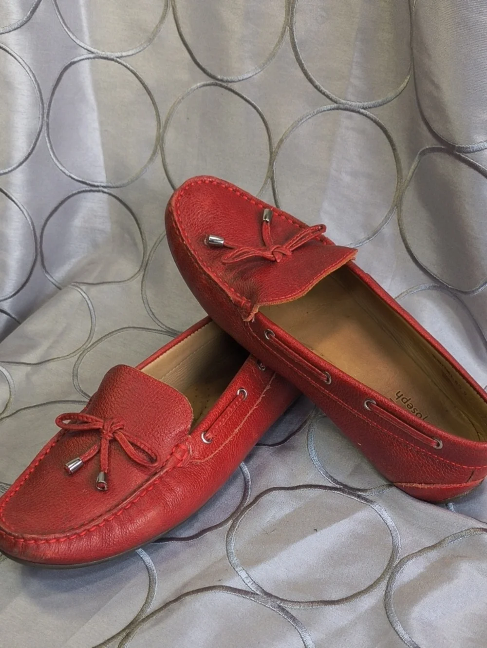 MJNY Marc 7003 Joseph Red All Leather Tie-Front Moccasin Loafer RG9 AB